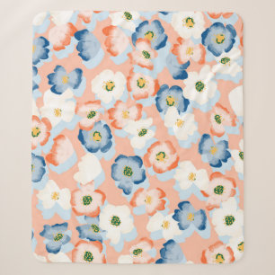 Aquarell Tinte Blume: Vintages Muster Sherpadecke