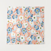 Aquarell Tinte Blume: Vintages Muster Wandteppich (Vorderseite (Horizontal))