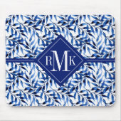Aquarell-Tinten-Muster des Monogramm-| Mousepad (Vorne)