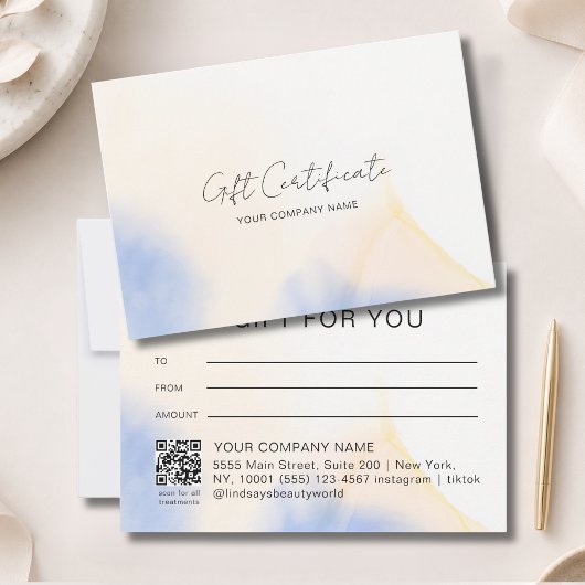 Aquarell-Tinten-QR-Code-Geschenkgutschein