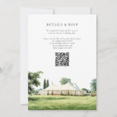 Aquarell Tipi Marquee Garten QR Code Hochzeit Einladung (Rückseite)