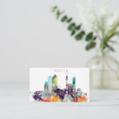 Aquarell-Tokyo-Stadt-Skyline Visitenkarte (Stehend Vorderseite)