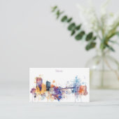 Aquarell-Toledo-Stadt-Skyline Visitenkarte (Stehend Vorderseite)