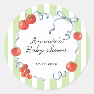 Aquarell-Tomaten-Baby-Party  Runder Aufkleber