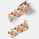 Aquarell-Tomatenmuster Satinband (Rückseite)