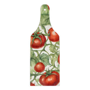 Aquarell-Tomatenreben-Muster   Botanischer Garten  Schneidebrett