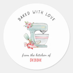 Aquarell-Torte-Mixer floral Bäckerei Runder Aufkleber