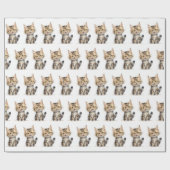 Aquarell Tortoise Muschel Kitten Geschenkpapier (Flach)