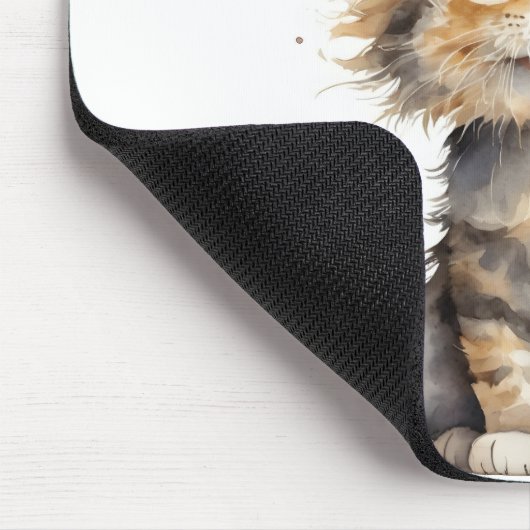 Aquarell Tortoise Muschel Kitten Mousepad (Ecke)