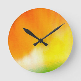 Aquarell-transparent-Malereieffekt Runde Wanduhr