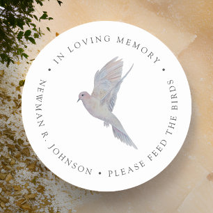 Aquarell-Trauer-Tauben-Gedenkfeier-Memorial  Runder Aufkleber