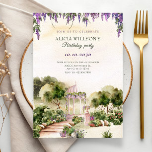 Aquarell Träumerischer grüner Garten elegant  Einladung