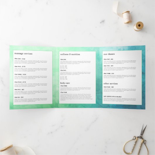 Aquarell Tree Wellness Broschüre (Innenseite)