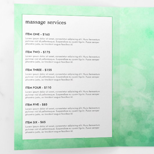 Aquarell Tree Wellness Broschüre (Innen Erste Seite)