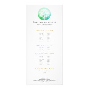 Aquarell Tree Yoga und Wellness Rack Card Werbekarte