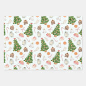 Aquarell Treegeschenke Süßigkeiten Cane Weihnachts Geschenkpapier Set (Vorderseite 3)