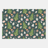 Aquarell Treegeschenke Süßigkeiten Cane Weihnachts Geschenkpapier Set (Vorderseite)