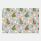 Aquarell Treegeschenke Süßigkeiten Cane Weihnachts Geschenkpapier Set (Vorderseite)