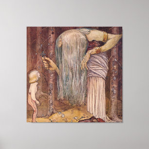 Aquarell "Trollkraut" von John Bauer Leinwanddruck