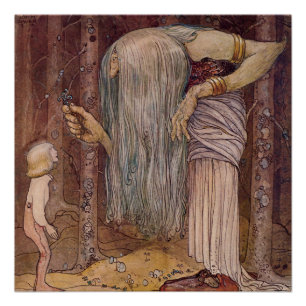 Aquarell "Trollkraut" von John Bauer Poster