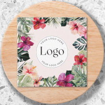 Aquarell-Tropen-Blumen-Botanik-Logo