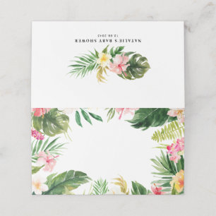 Aquarell-Tropen-Blumenrahmen individuell anpassbar Platzkarte