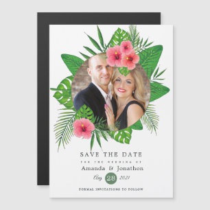 Aquarell-Tropen-Luau-Aloha-Hochzeitsfoto Magneteinladung
