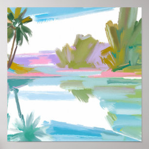 Aquarell-Tropenlagune Poster