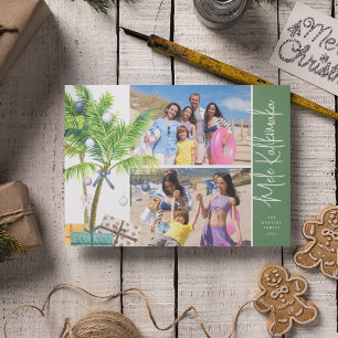 Aquarell Tropical Mele Kalikimaka 2 Foto Feiertagskarte