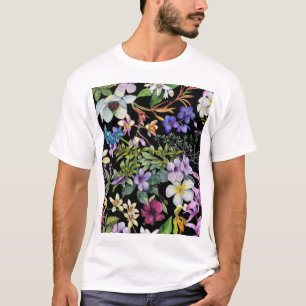 Aquarell-Tropische Blätter: Nahtloses Muster T-Shirt