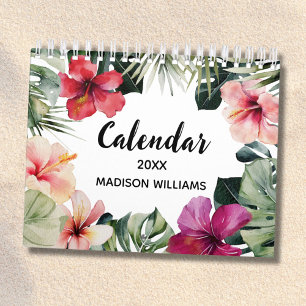 Aquarell-Tropische-Flora-Botanik 2027 Kalender