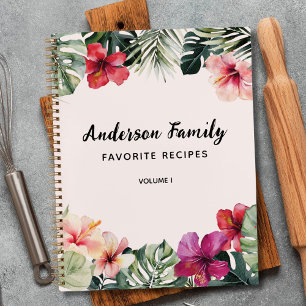 Aquarell-Tropische-Floral-Botanische-Familien-Reze Notizblock