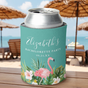 Aquarell-Tropische-Floral-Junggesellinnen-Abschied Dosenkühler