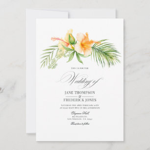 Aquarell-Tropische-Florale-Strandhochzeit Einladung