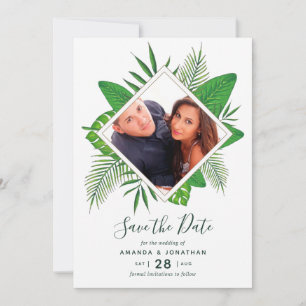 Aquarell tropische Foliage Hochzeit Save the Date