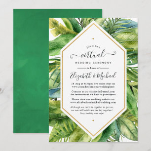 Aquarell-Tropische-Online-Hochzeit Einladung