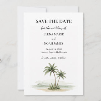 Aquarell-Tropische-Palme-Foto-Save-the-Date Einladung