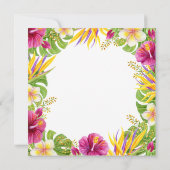 Aquarell-Tropische-Sommerblumen-Rahmen Sweet 16 Einladung (Rückseite)