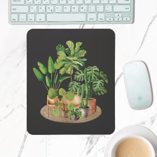 Aquarell-Tropische Zimmerpflanzen Mousepad