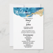 Aquarell-Tropischer-Ozean-Strand-Hochzeitsprogramm (Vorderseite)