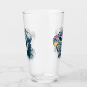 Aquarell-tropischer Welpe Glas (Rechts)