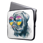 Aquarell-tropischer Welpe Laptopschutzhülle (Vorderseite Links)