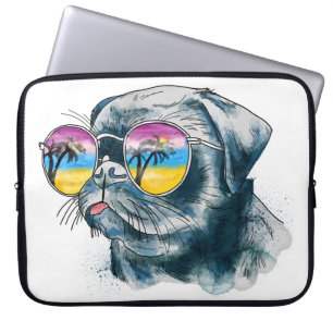 Aquarell-tropischer Welpe Laptopschutzhülle