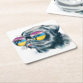 Aquarell-tropischer Welpe Rechteckiger Pappuntersetzer (angewinkelt)
