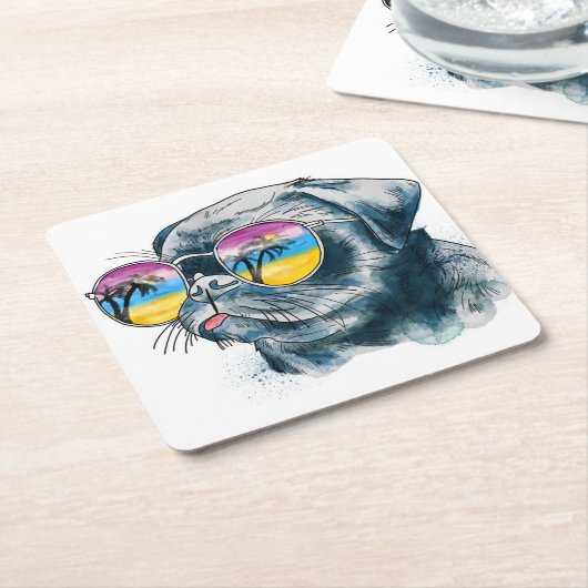 Aquarell-tropischer Welpe Rechteckiger Pappuntersetzer (angewinkelt)