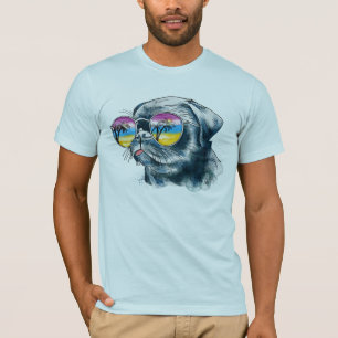 Aquarell-tropischer Welpe T-Shirt