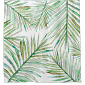 Aquarell-tropisches Palmblatt Duschvorhang (Vorderseite)
