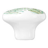 Aquarell-tropisches Palmblatt Keramikknauf (Seitenansicht)