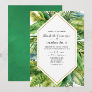 Aquarell-Tropisches-Sommer-Strand-Hochzeit Einladung