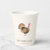 Aquarell Truthahn Thanksgiving Pappbecher (Vorderseite)